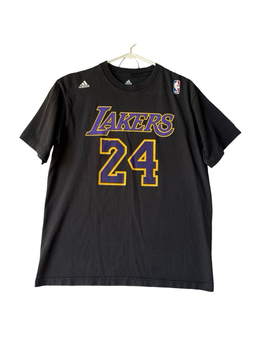 adidas Black Los Angeles Lakers #24 Kobe Bryant Graphic Tee, Y2K